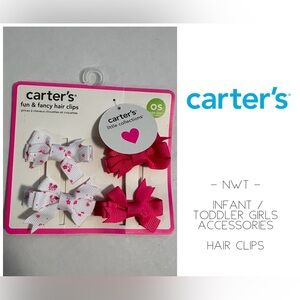 🆕CARTER’S - NWT - INFANT / TODDLER GIRLS 4PK HAIR CLIPS